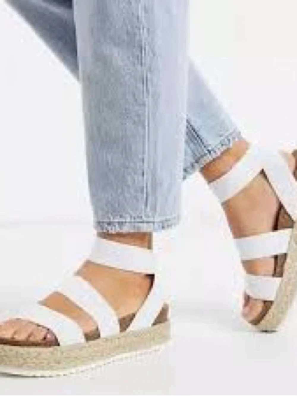 Steve Madden White Strappy Espadrille Platform Sandals